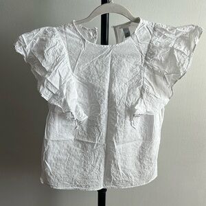 A New Day White Ruffle Short Sleeve Top
